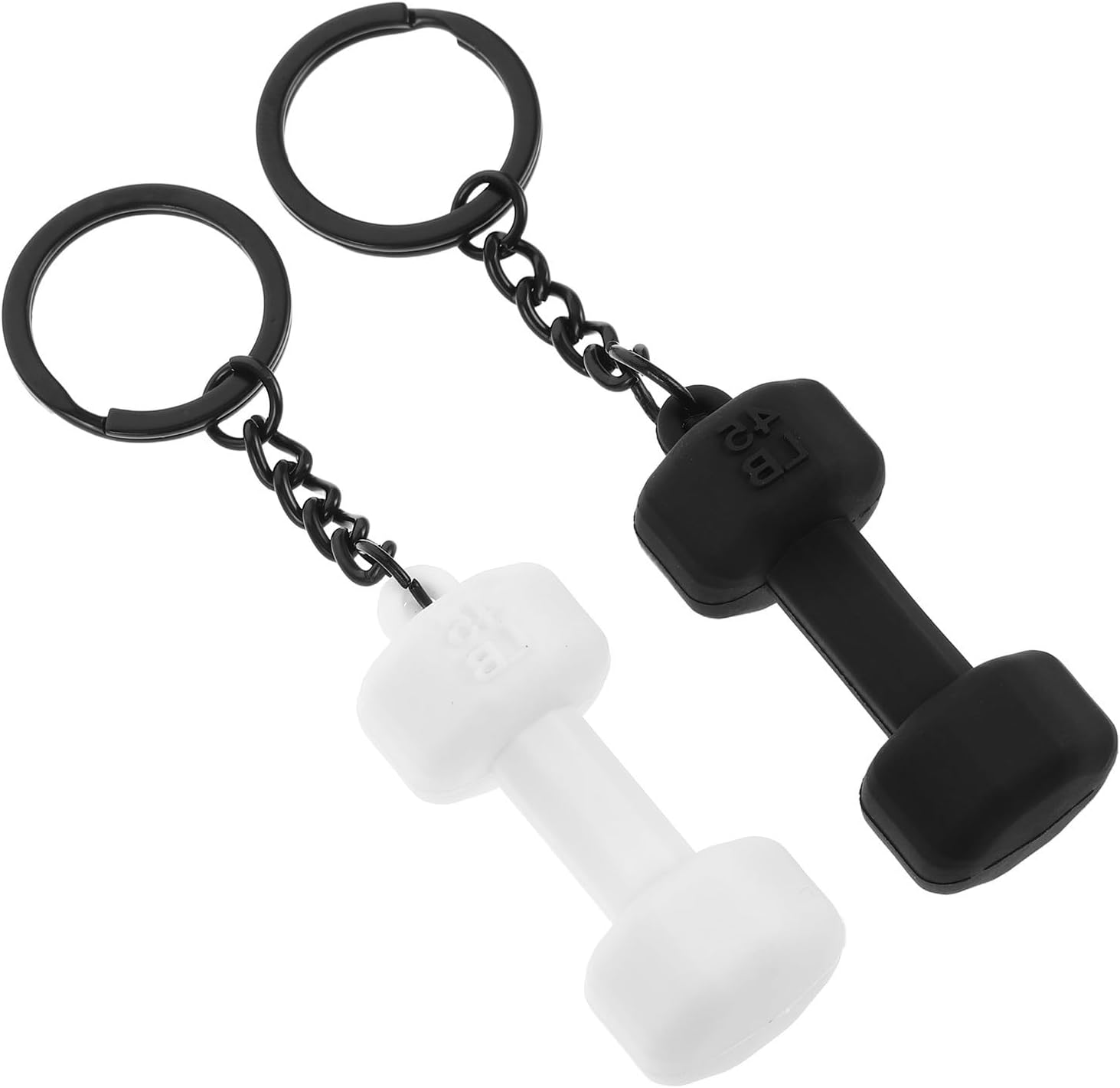 2pcs Fitness Dumbbell Keychain Set Lightweight Rubber and Alloy Material with Motivational Shape, Versatile Usage for Purse and Keys, Cute and Unique Gym Lover Accessory