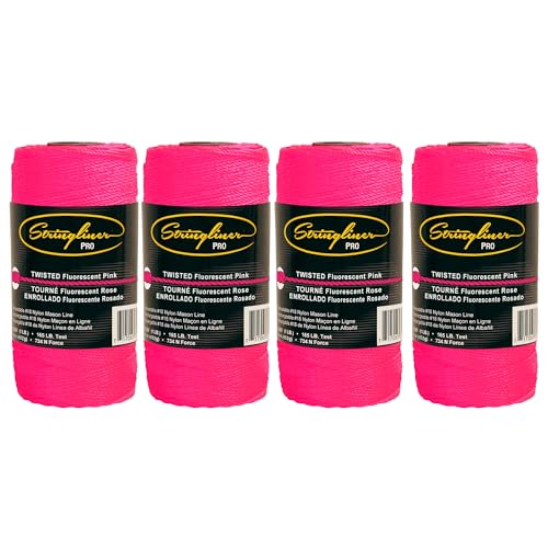 Image of 35709 Mason's Line Replacement Rolls - 1 Lb. #18 Construction Replacement Roll Twisted FL Pink 1080'. (4 Pack)