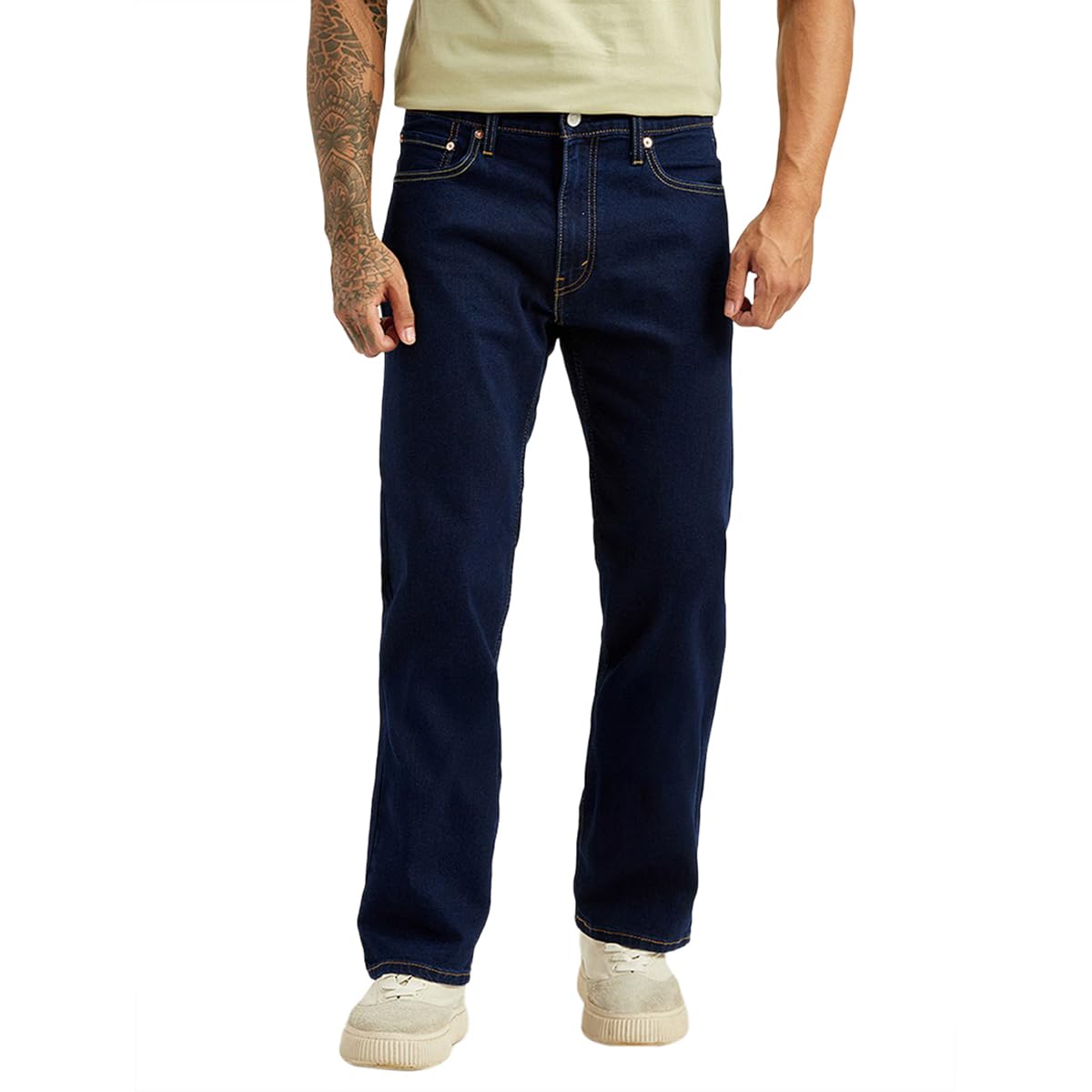 Men's 555 Dark Indigo Relaxed Fit Mid-Rise Jeans