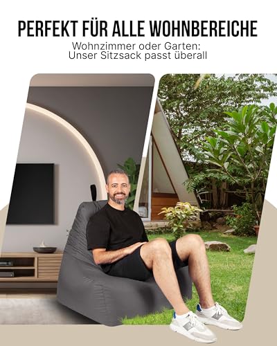 PATCH HOME Lounge Sessel XXL Gamer Sessel Sitzsack Sessel Sitzkissen In & Outdoor geeignet fertig...
