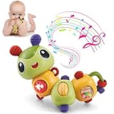 TENGEE 赤ちゃん おもちゃ 知育玩具 ラトル ガラガラ 虫 ライト 音楽 360度回す 男の子 女の子 出産祝い 誕生日プレゼント クリスマス