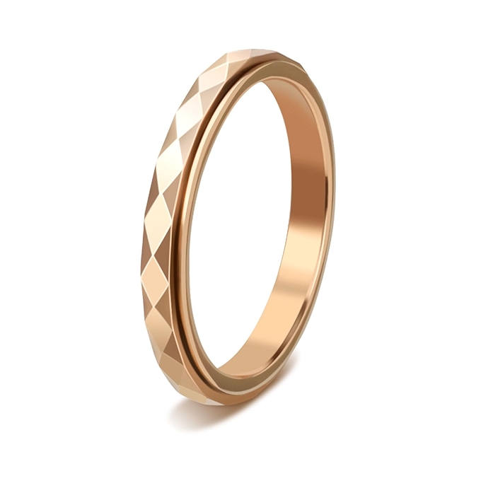 钛合金焦虑戒指 多面钢材旋转戒指 抗焦虑解压戒指
