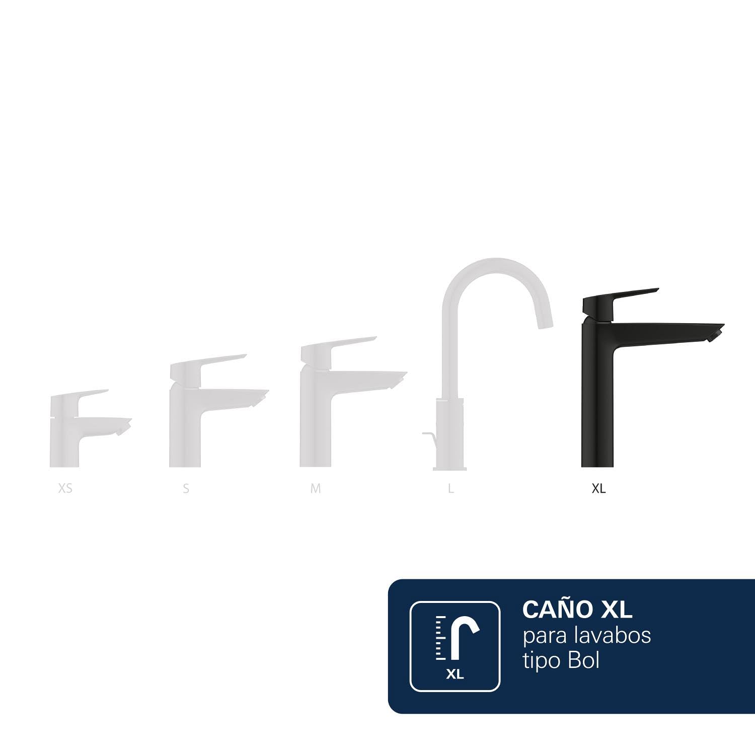 GROHE Dice Grifo de Lavabo XL Cuerpo Liso para Lavabos Exentos (Cartucho Cerámico 28 mm, Ahorro de Agua, Conexiones 3/8", Fácil de Instalar QuickTool Incluido), Negro Mate, 1018922430