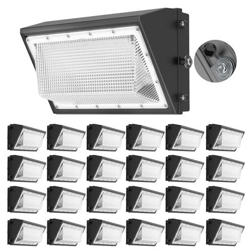 AIKVSXER 24 Pack 160W LED Wall Pack Light with Dusk to Dawn Photocell, 25,600LM 6000K Exterior Wall Packs, IP65 LED Wall Packs Outside Lighting [Eqv. 1000W HPS/HID] for Parking Lot, Yard AC1