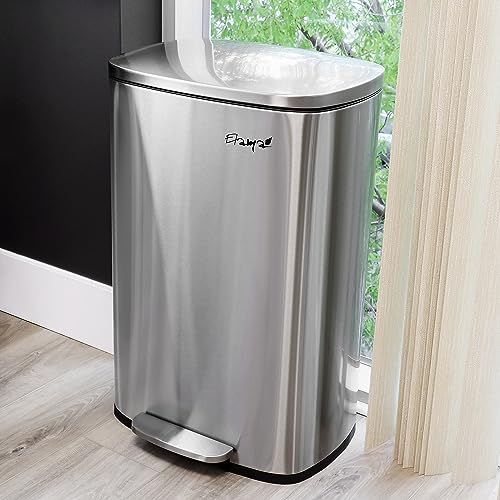 Caneca de basura rectangular acero inoxidable 50 L miniatura 7