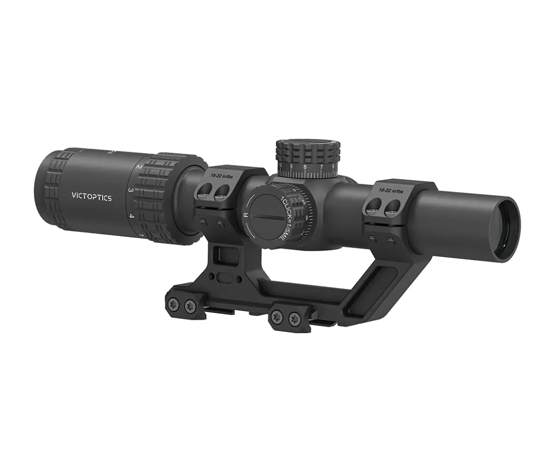 Victoptics OPSL122 S6 1-6x24 mit Blockmontage Zielfernrohr für Sport, Airsoft und Jagd, Luftgewehr, Ziel-Visier, Gewehrzielfernrohr, Rifle Scope, umfangreiches Zubehör