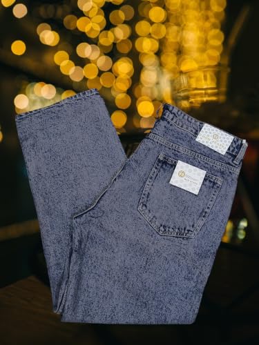 Image of Men's Acid Wash Straight Fit Grey Denim Jeans