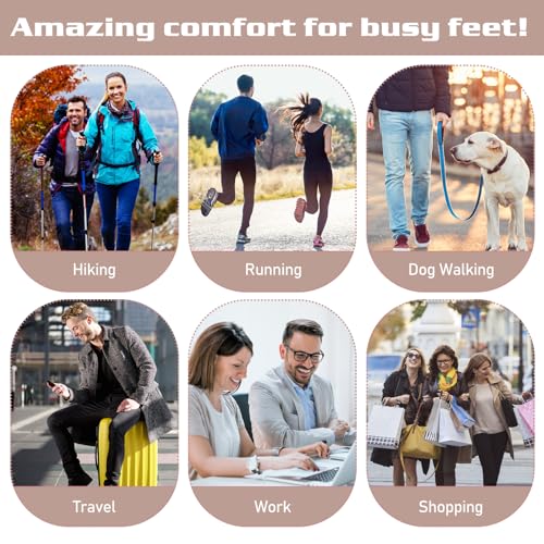 Image of 2 Pairs Memory Foam Insoles, Full-Foot Responsive Cushioning, Plantar Fasciitis Insoles for Women Man, Orthotic Shoe Inserts Arch Support Inserts for Foot Health (Black, W 7.5-8.5 /M 5.5-6.5)