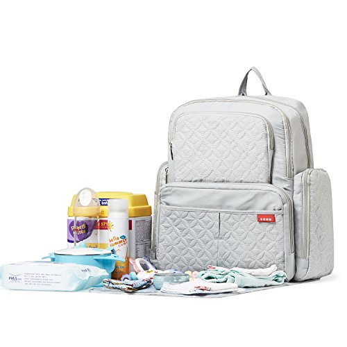 Buy SoHo Manhattan Diaper Backpack Bag 5pc, SilverGray Online at Low