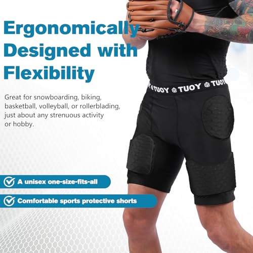 TIAXU TIAXU Men's Football Girdles Padded with Pads Hip Thigh Butt Tailbone Protector Youth Adult Athletic Protective for Rugby Baseball Skate Ski Hockey Cycling