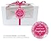 Produktbild CUPCAKE MUffIN KEKSE PRALINEN KUCHEN PATISSERIE Set WEIß: 12 Bio Boxen mit Sichtfenster + 24 Sticker Aufkleber Etiketten HIMMLISCHE ENGELSPOST FUCHSIA RO Flach geliefert faltbar (ohne Schleife)