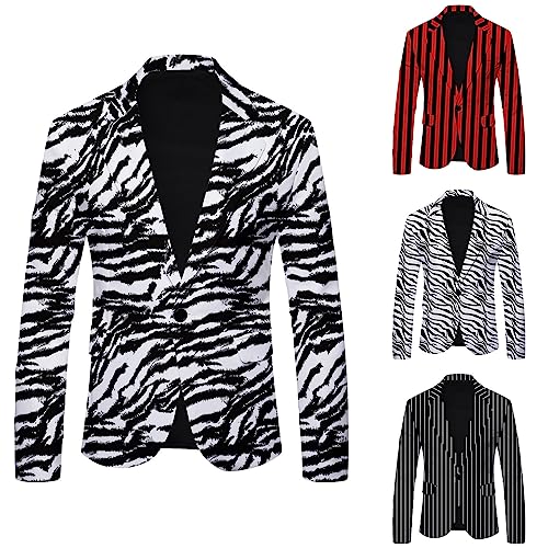 Mens Blazer Fashion Suit Jacket Slim Fit Leopard Print Business Sport Coats Striped Polka Dot Suits for Wedding Prom Dinner2
