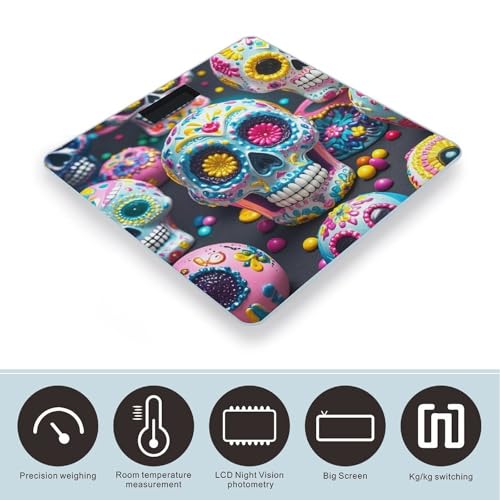 Báscula digital de baño Sugar Skulls en vidrio templado miniatura 3