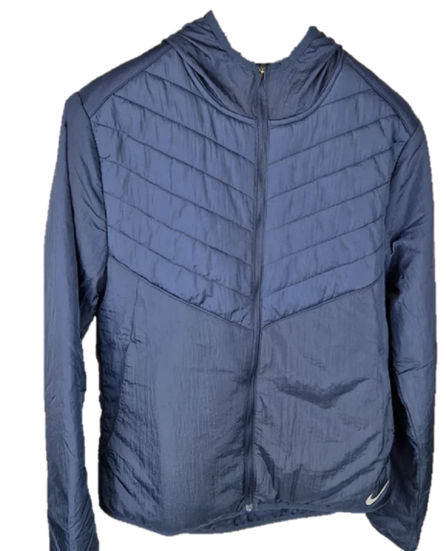 Nike Men's Blue Light Puffer Jacket Sport Therma Fit Repel Synthetic Fill Running Sports Size Large L