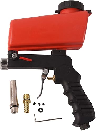 Pistola de chorro de arena de aire, herramienta de pulverización de pistola de chorro de arena de 14 pulgadas, gravedad de la pistola de chorro de