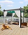 GarveeLife 10x10 Ft Aluminum Pergola, Outdoor Metal Gazebo with Adjustable Canopy, Reinforced Frame Outdoor Shelter for Backyard, Patio, Garden and Deck - Blue with Mosquito Netting