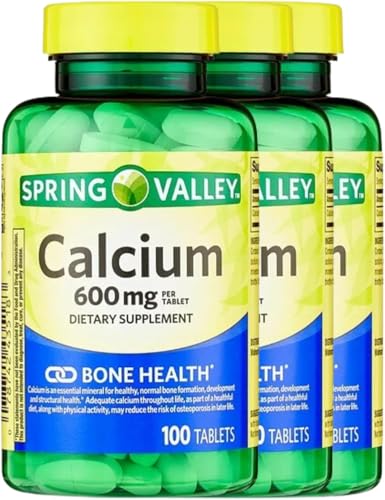 Calcium 600 mg 100 Tablets Dietary Supplement Bone Health Calcium (Pack of 3)