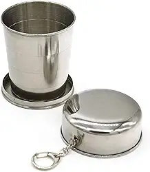 Copo retrátil telescópico portátil de aço inoxidável com chaveiro de metal para viagens, acampamento, piquenique, caminhada 70/150/250 ml (S(70ML))