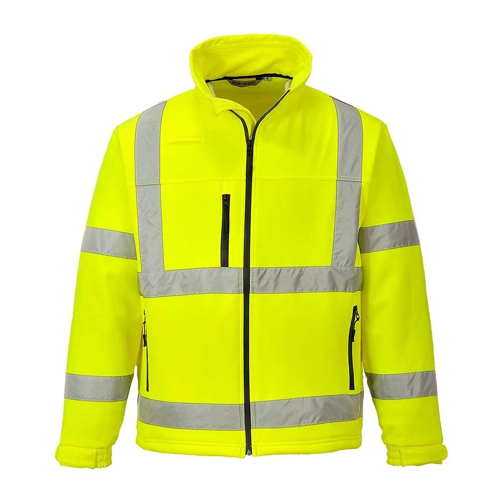 Portwest Veste softshell Classic Hi-Vis (3 couches), Couleur: Jaune, Taille: XXL, S424YERXXL
