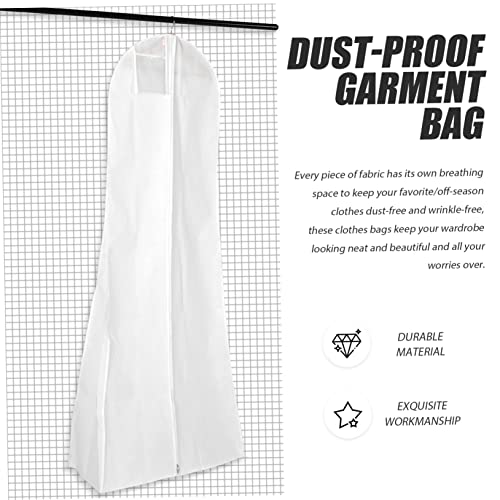 Healifty Thickened Wedding Dress Garment Bag Reusable Dust Cover for Long Dresses Transparent Storage Pouch Non Woven for Home Wardrobe Organization2