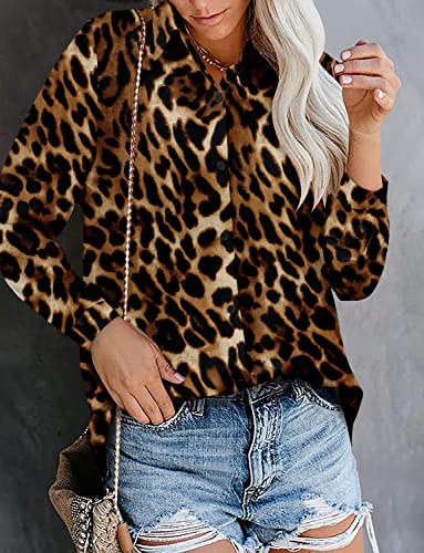 Image of Magritta Women's Shirts Fashion Casual Loose Fit Long Sleeve Button Down Lightweight Collared Blouse Tops