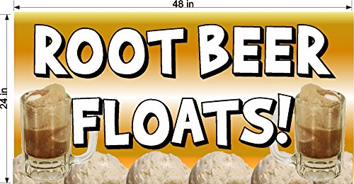 2' X 4' VINYL BANNER HORIZONTAL  ROOT  BEER FLOATS ICE CREAM SODA