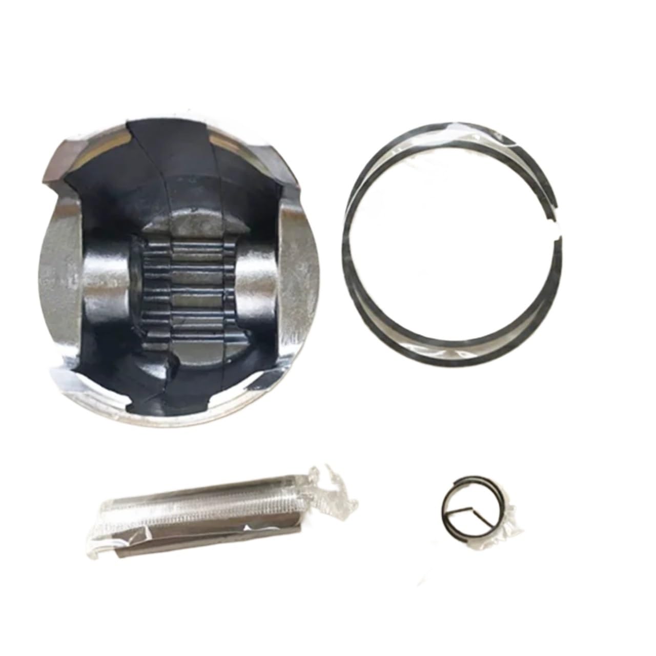 pistone Motore Fascia Elastica Compatibile con Suzuki per TS185 Moto Alesaggio 64 Mm Perno 16 Mm Parti del Motore per Moto Kit Fasce Elastiche Pistone per Moto Gruppo Pistone