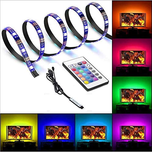LED RGB Bande Lumineuse Pour HDTV, Solocil 2M USB Rétroéclairage TV Bande Led Etanche Flexible avec 16 Couleurs et 4 Modes Dynamiques Utilisé pour Décorer la Télévision, Miroir, Ordinateur, etc.