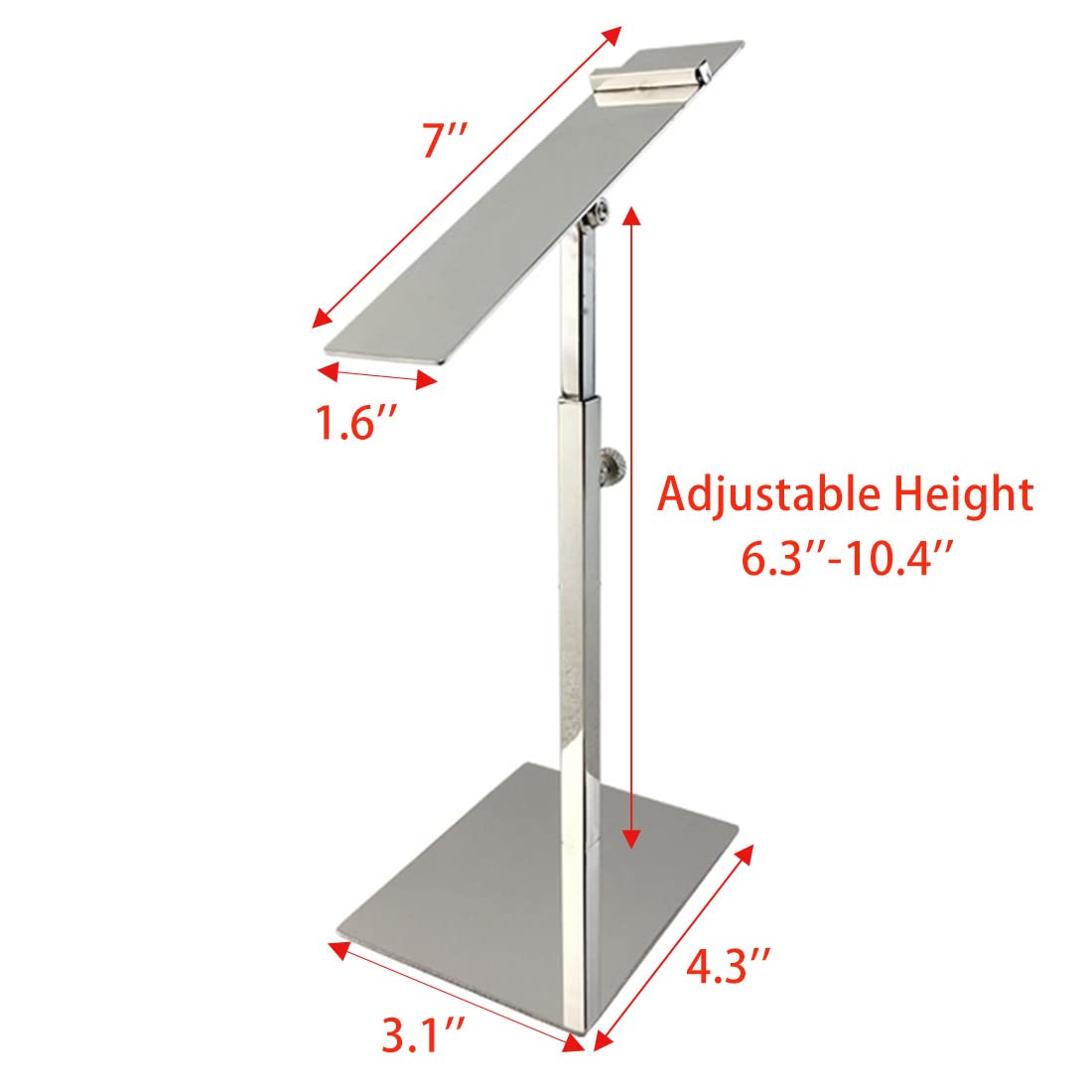 VIDAYA Silver Display Stand, Stainless Steel Shoe Risers Countertop Adjustable Retail Supplies, Rack Set of 2