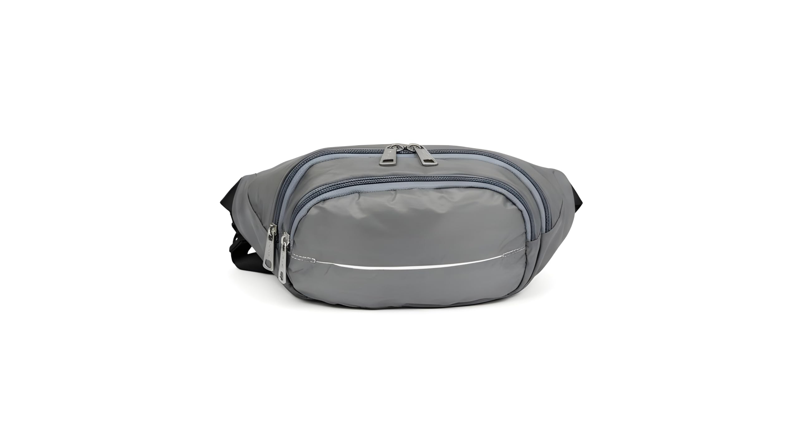 YUVIHUB Chest Bag for Men & Women,Crossbody Waist Pouch with 3 Zippered Compartments & Adjustable Strap,Multipurpose Fanny Pack for Travel, Festivals, Hiking, Cycling (Grey)