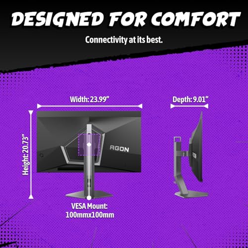 Image of AOC 27G4H 27 inch Gaming Monitor, Full HD 1920x1080, IPS Panel, 200Hz 0.3ms MPRT, G-sync Compatible, 1x HDMI 2.0, 1x Display Port, HDR, Height Adjustable, sRGB 120.3%, 3-Year Zero-Bright-Dot