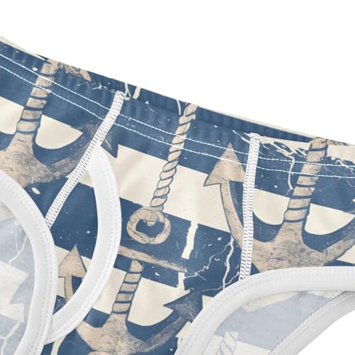 KLL Navy Blue Striped Rope and Ocean Toddler Boys Pure Cotton Athletic Underwear Cute Children Panties4
