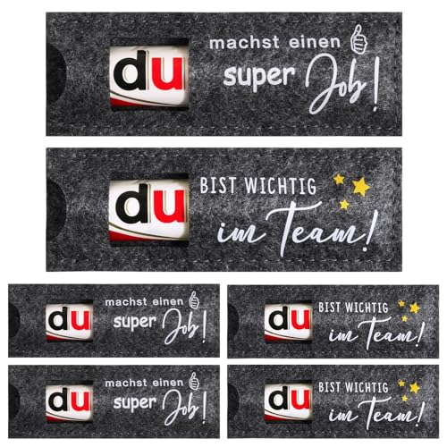 BOFUNX 6pcs Team Geschenke - du bist wichtig im Team/du machst einen super Job Geschenke Hülle Filz Verpackung Dankeschön Geschenke Abschiedsgeschenke für Arbeit Kollegen Danke Jobwechsel Ruhestand