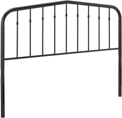Modway Lennon Modern Farmhouse Metal Queen Headboard in Black