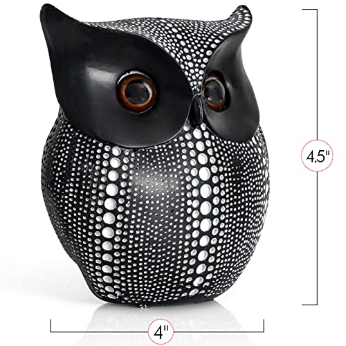 Estatua de Búho Negro de Resina Ornativa 6" miniatura 6