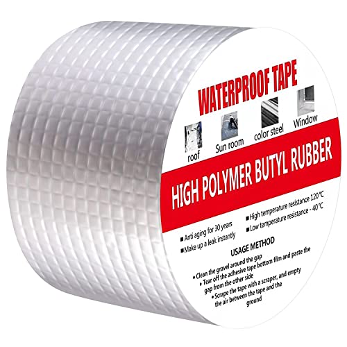 Image of Strong Waterproof Aluminum Foil Tape for Permanent Leak Repair Adhesive Tape with Butyl Rubber for Patching Ideal for Sealing Cracks, Gaps, and Leaking on Indoor /Outdoor Surfaces