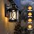 Laplusbelle 2-Pack Outdoor Wall Lights, Porch Lights, Waterproof Outdoor Wall Sconce, Exterior Light Fixture Matte Black with Clear Glass Shade for Garage Patio Front Door Balcony