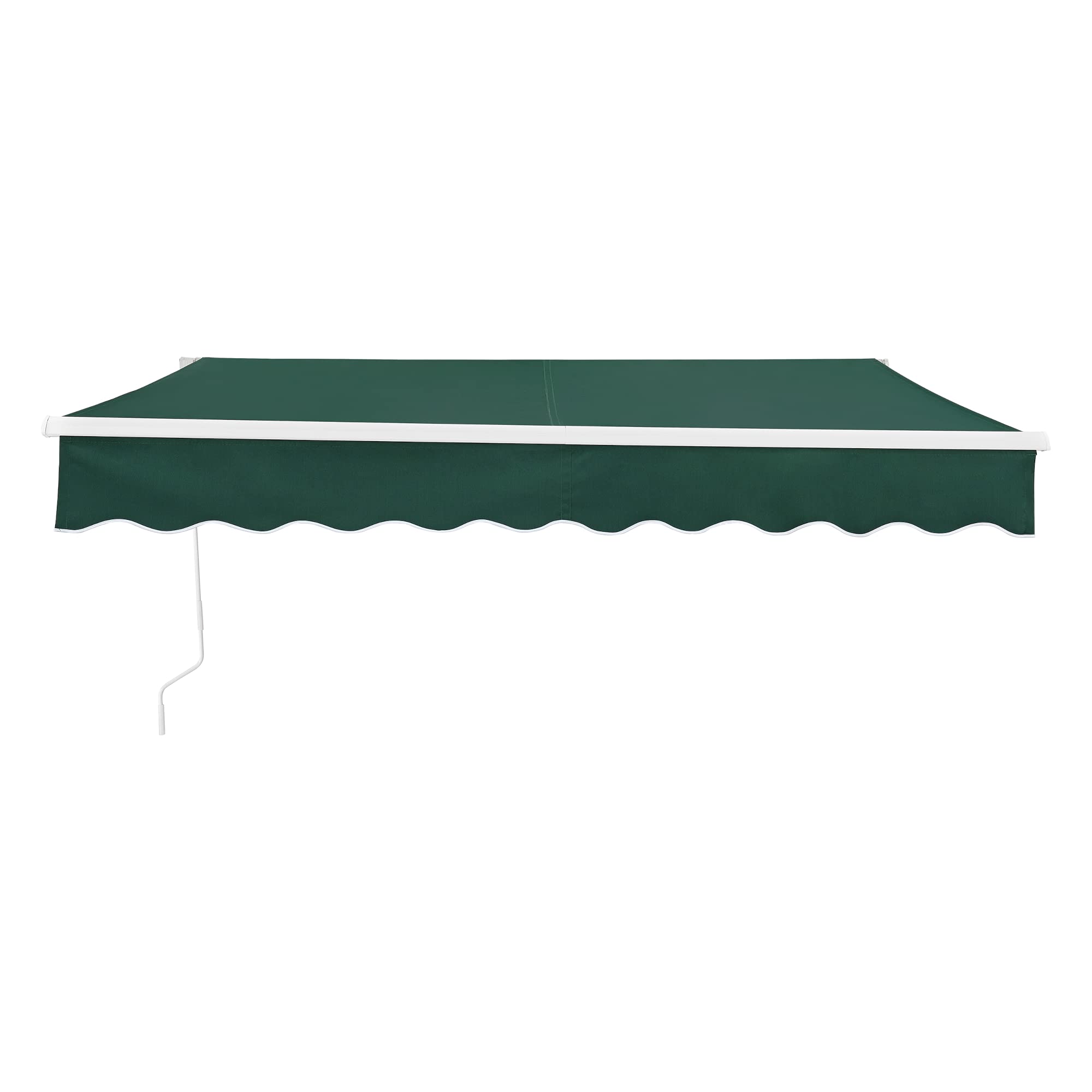 [en.casa] Toldo Impermeable Exterior Bitonto Toldo Articulado con Armazón y Brazo Extraíble Retráctil Manual y Enrollable con Manivela Parasol para Terraza Balcón Patio 300 x 250 cm - Verde Oscuro