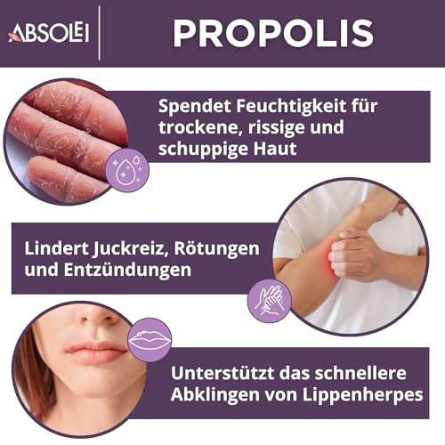 Absolei Propolis Salbe, Natürliche 30% Propolis Salbe für Juckende, Trockene und Rissige Haut, 40 ml (1er Pack)