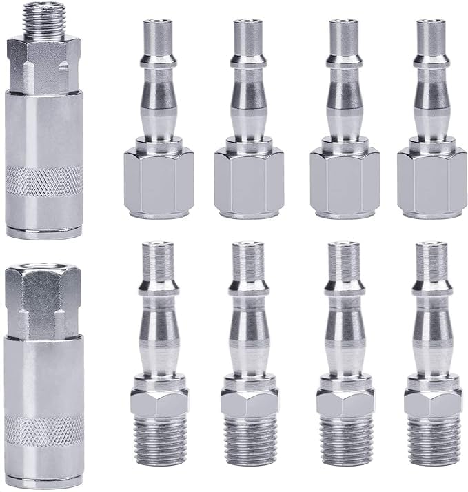 Connettori Rapidi Aria Compressa 1/4'' BSP - Set 10 Pezzi M/F - Foto 3