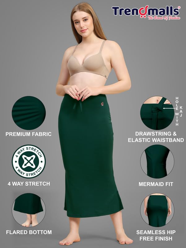 Image of TRENDMALLS Women's Polyester Spandex Saree Shapewear Petticoat for Women, Cotton Blended,Petticoat,Skirts for Women,Shape Wear Dress for Saree Shaper