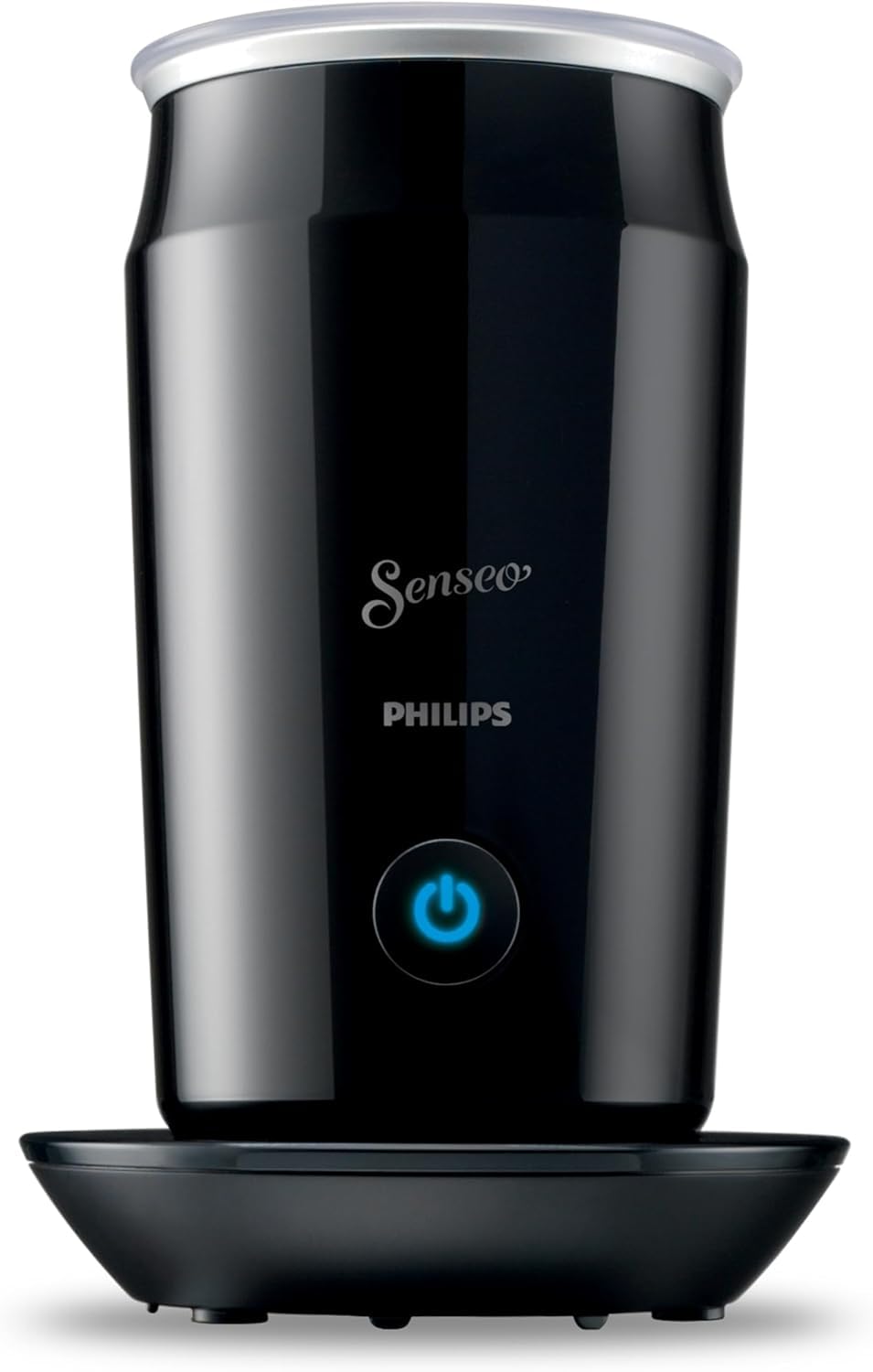 Philips Senseo Espumador de Leche Eléctrico, 2 Capuchinos, Negro | Espuma caliente o fría – 2 capuchinos, batidor magnético, base giratoria 360°, antiadherente (CA6500/60)