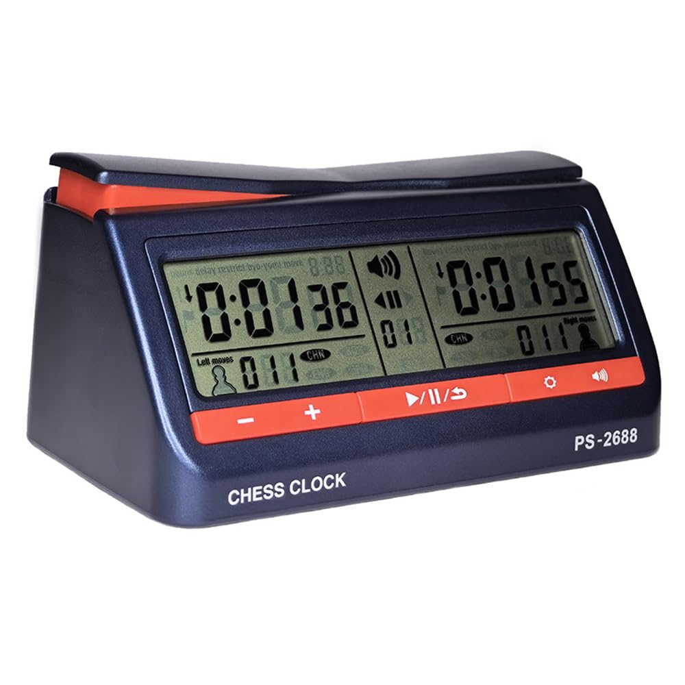 HUIOP Reloj de ajedrez Digital Pantalla LCD ABS Temporizador de Damas internacionales para Juegos de Mesa y ajedrez