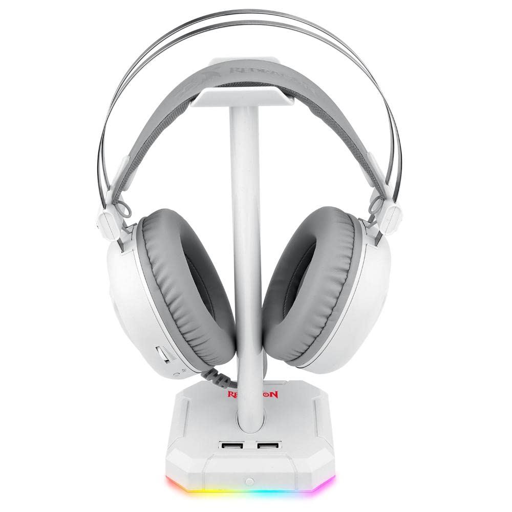Redragon Scepter Pro White - Supporto per cuffie con USB RED-HA300-WHUB
