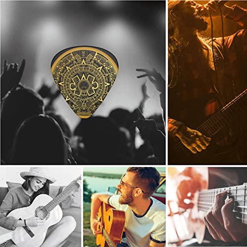 Lot de 12 médiators de guitare avec symbole américain maya, noir, pour guitare électrique, basse, guitare acoustique, cadeau pour les amateurs de guitare acoustique - Les Beatles, Paul McCartney, John Lennon, RIngo Starr, George Harrison Lot de 12 médiators de guitare avec symbole américain maya, noir, pour guitare électrique, basse, guitare acoustique, cadeau pour les amateurs de guitare acoustique – Image 8