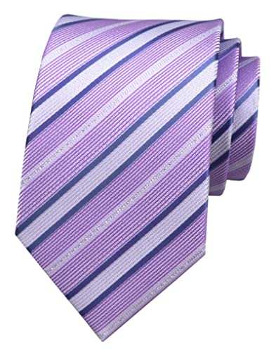 Image of Elfeves Men's Modern Striped Patterned Formal Ties College Daily Woven Neckties