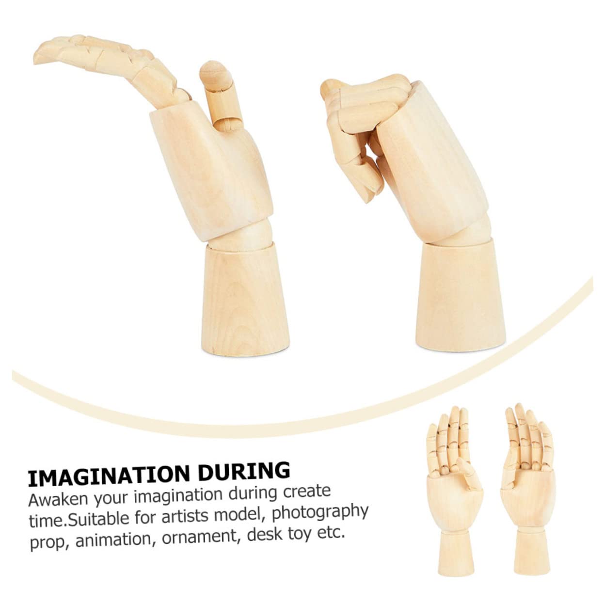 NUOBESTY 3 Series De Mano De Madera Articulados Izquierda Y Derecha Muñecos Para Dibujo Y Decoración De Escritorio Para Artistas Y Al Cómic 2 Piezas X 3