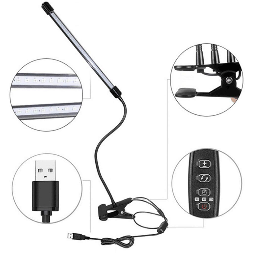 Grow Light, LED Grow Light Lámpara de Cultivo de Espectro Completo, Luz de Planta de Cuello de Cisne de 5W con Interruptor Doble, Profesional para plántulas Crecimiento de Frutos florecientes