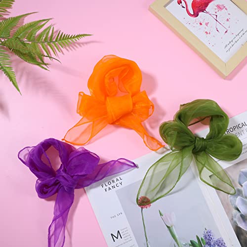 Square Dance Scarves - 16 Pcs Juggling Silk Scarves for Music Movement, Kids (8 Colors, 24" x 24")4