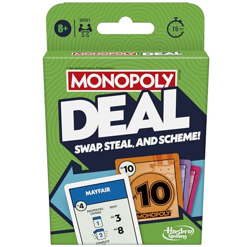 Monopoly Deal Fast Play Family Card Game for 2-5 Players, Ages 8+, White, 19 cm x 92 cm x 0.1 cm - Image 2